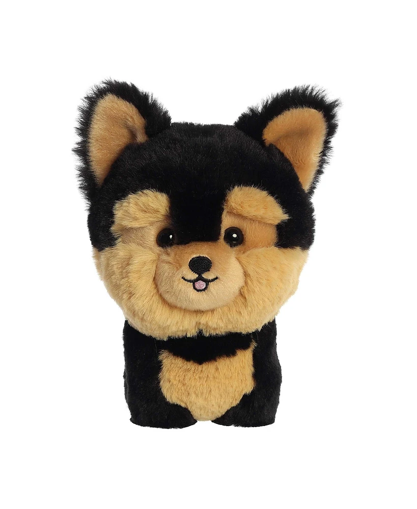 Aurora Small Yorkie Teddy Pets Playful Plush Toy Black 7"