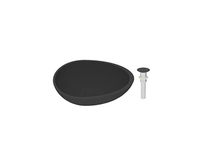 Casainc 15.35'' Concrete Oval Bathroom Sink