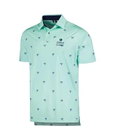 FootJoy Men's Turquoise Zurich Classic Thistle Print Lisle ProDry Polo