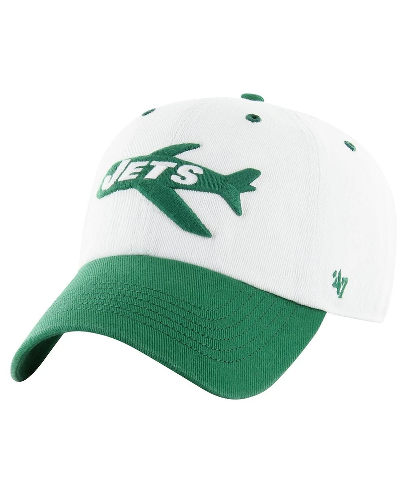 '47 Brand Men's Kelly New York Jets Double Header Diamond Legacy Clean Up Adjustable Hat