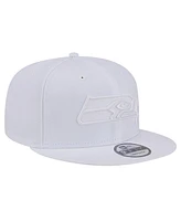 New Era Men's Seattle Seahawks Main White on White 9FIFTY Snapback Hat