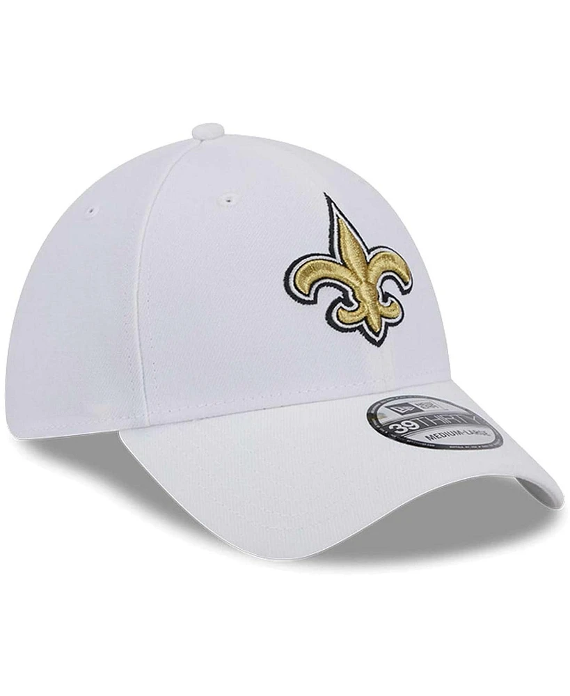 New Era Men's White Orleans Saints Main 39THIRTY Flex Hat