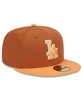 New Era Men's Brown/Orange Los Angeles Dodgers Spring Color Basic Two-Tone 59FIFTY Fitted Hat