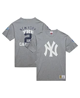 Mitchell & Ness Men's Derek Jeter Heather Gray New York Yankees Cooperstown Collection Legends T-Shirt