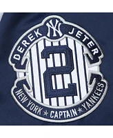 Mitchell & Ness Men's Derek Jeter White/Navy New York Yankees Cooperstown Collection Legends Lightweight Satin Raglan Full-Snap Jacket