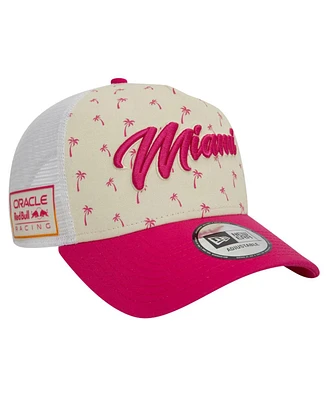 New Era Men's Cream Red Bull Racing 2024 Miami Grand Prix Trucker 9FORTY Adjustable Hat