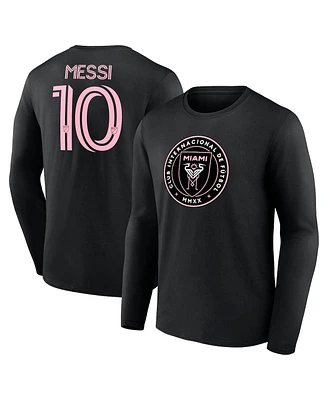 Fanatics Men's Lionel Messi Inter Miami Cf Authentic Stack Name Number Long Sleeve T-Shirt