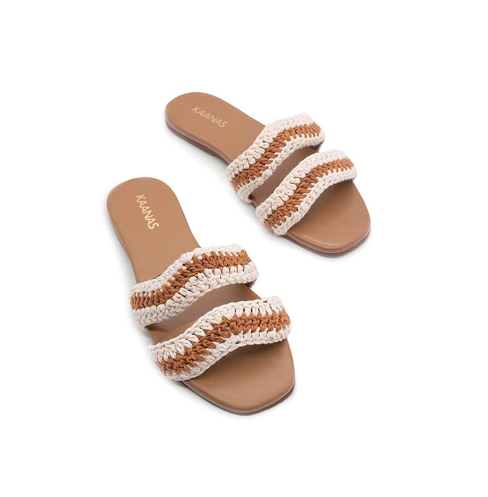 Kaanas Tansy Wavy Crochet Bands Slip-on Flat