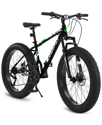 Simplie Fun 26" Fat Tire Mountain Bike with Full Shimano 21 Speed