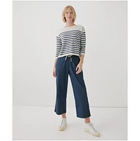 Pact Plus Cotton Classic Woven Twill Drawstring Crop Pant