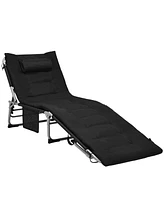 Slickblue 4-Fold Oversize Padded Folding Lounge Chair with Removable Soft Mattress