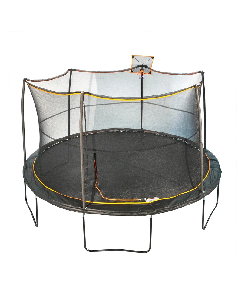 JumpKing 14ft Trampoline with Basketball Hoop and Ball