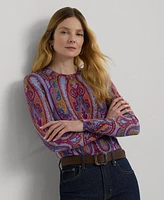 Lauren Ralph Women's Slim-Fit Paisley Sweater