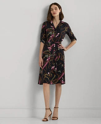 Lauren Ralph Lauren Women's Belted Floral Shirtdress