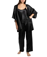 Linea Donatella Women's 3-Pc. Satin Fringe Sleep Set