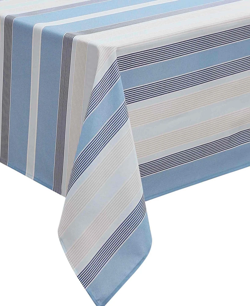 Izod Breakers Stripe Water-Resistant Indoor and Outdoor Tablecloth