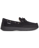 Isotoner Men's Water Repellent Microsuede Carter Boater Moccasin Slipper with Memory Foam