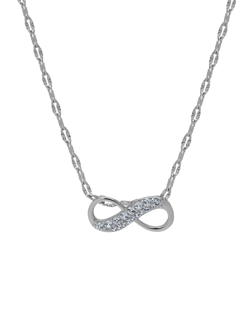 Macy's Silver-Plated Cubic Zirconia Infinity Pendant Necklace