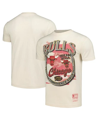 Mitchell & Ness Men's Tan Chicago Bulls Hardwood Classics Vintage-like Soul Crown Jewels T-Shirt