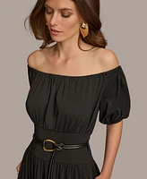 Donna Karan Women's Off-The-Shoulder Belted Jersey Dress