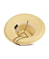 Angela & William Straw Fedora Sun Hat with Chin Cord