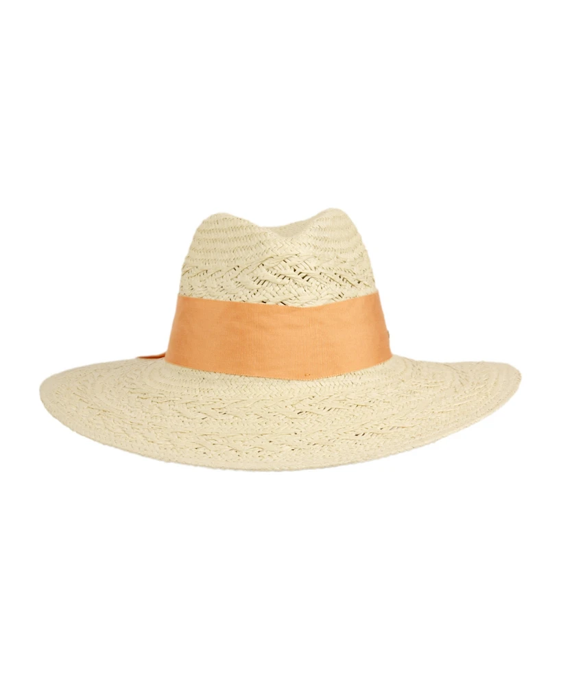 Angela & William Straw Wide Brim Panama Fedora Sun Hat