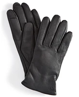 Cole Haan Leather Cashmere Blend Lined Basic Tech Tip Gloves