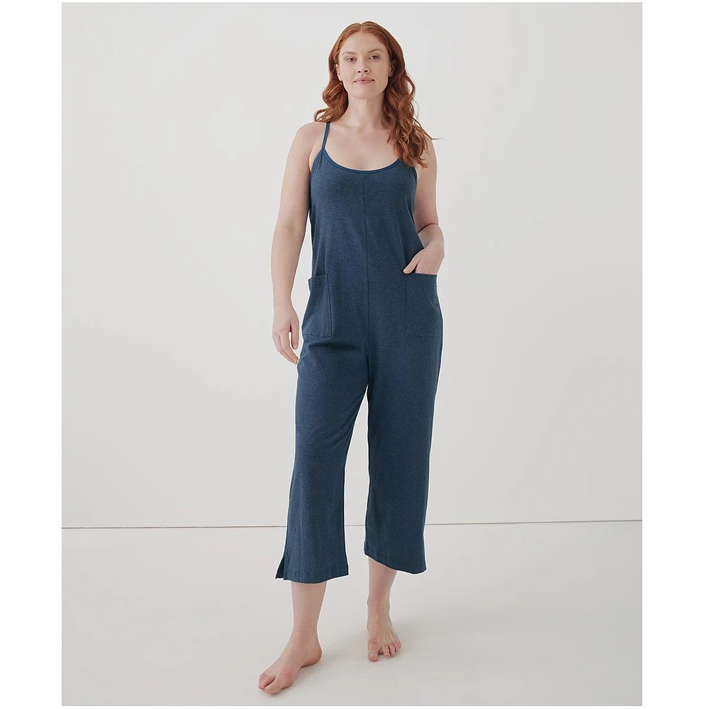 Pact Plus Size Cotton Cool Stretch Lounge Jumpsuit