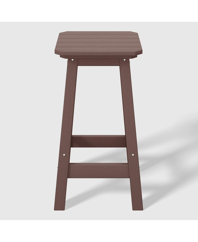 WestinTrends 24" Hdpe Outdoor Patio Counter High Backless Square Bar Stool