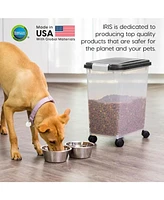 Iris 33qt/25lbs Airtight Pet Food Storage Container, Black