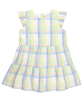 RuffleButts Baby Girls Flutter Sleeve Tiered Dress