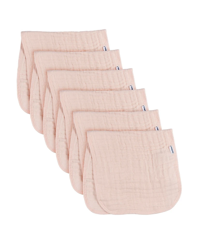 Gerber Baby Girls' Pink Muslin Burpcloths - 6-Pack