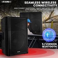 5 Core Karaoke Machine 150W Big Bluetooth Pa System Powered Dj Singing Party Speaker w 2 Wireless Microphones Portable Large Professional Outdoor Soun