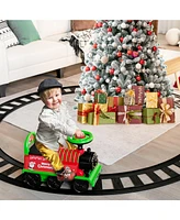 Costway 6V Electric Kids Ride On Train Motorized Toy w/ Track & 6 Wheels