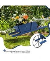 Slickblue Wooden Wagon Planter with 9 Magnetic Accessories for Garden Yard