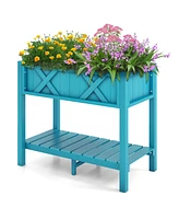 Slickblue Hips Raised Garden Bed Poly Wood Elevated Planter Box