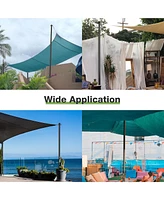 8 Ft Sun Shade Sail Pole Post Canopy Awning Deck Patio Backyard with Pole Bracket Clamp Powder Patio Outdoor 96" Black