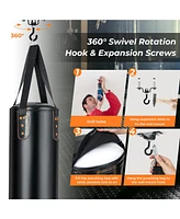 Slickblue 4-In-1 Hanging Punching Bag Set with Punching Gloves and Ceiling Hook