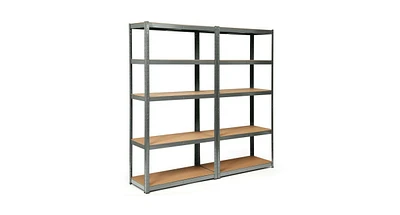 Slickblue 2 Pcs Storage Shelves Garage Shelving Units Tool Utility Shelves