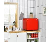 Slickblue 1.6 Cubic Feet Compact Refrigerator with Reversible Door-Red