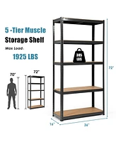 Slickblue 72 Inch Storage Rack with 5 Adjustable Shelves for Books Kitchenware