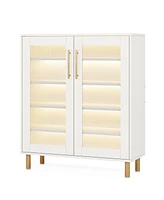 Tribesigns Shoe Cabinet with Acrylic Doors and Led Light