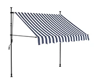 vidaXL Manual Retractable Awning with Led 59.1