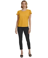 Calvin Klein Women's Crewneck Flutter-Sleeve Blouse