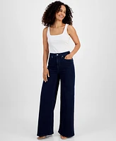 I.n.c. International Concepts Women's High-Rise Wide-Leg Denim Jeans, Created for Macy's