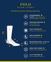 Polo Ralph Lauren Men's 6-Pk. Performance Tipped Color Heel Toe Crew Socks