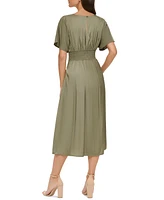 kensie Women's Dolman-Sleeve Cinched-Waist Midi Dress