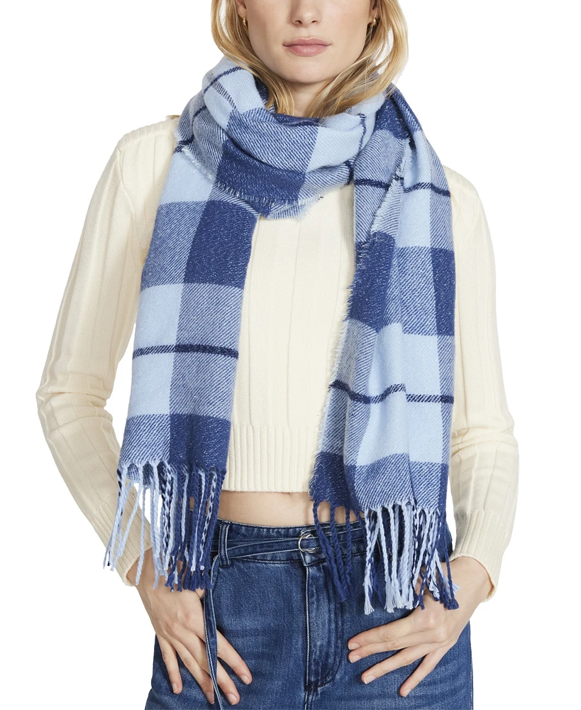 Steve Madden Women's Plaid Fringe-Trim Scarf