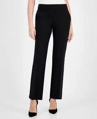 Anne Klein Women's Mid-Rise Pull-On Slash-Pocket Pants