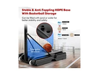 Slickblue 4.25-10 Feet Adjustable Basketball Hoop System with 44 Inch Backboard-a